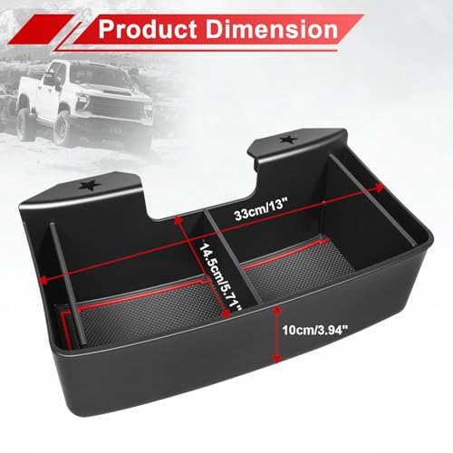 Center Console Hanging Organizer Box Compatible With For 2019-2026 Chevy Silverado/GMC Sierra 1500 and 2020-2026 Silverado/Sierra 2500HD 3500HD Split Bench Seat Hanging Storage Box Accessories