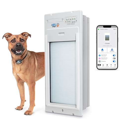 Power Pet Roll Up - Dependable Smart Dog Door, Automatic Pet Collar Operation with or Without App-High Security, Safe, Air Tight and Weatherproof, Space Saving Modern Design (Wall Mount, Medium) - color: Wall Mount, size: Medium