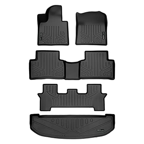 SMARTLINER Custom Fit 3 Row Floor Mats & Cargo Liner Behind 3rd Row Set for 2021-2025 Kia Sorento