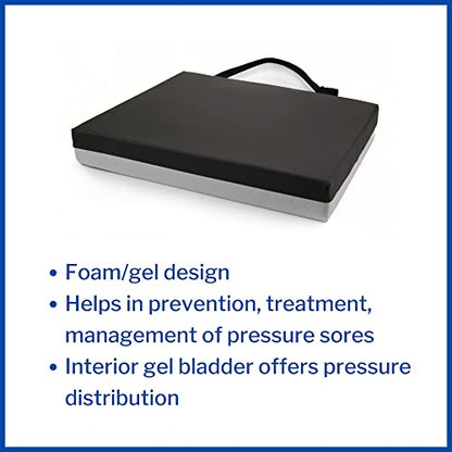 McKesson Seat Cushion for Wheelchairs and Office Chair, Foam/Gel, 22 in x 18 in x 3 in, 1 Count - size: 22x18x3 Inch (Pack of 1)