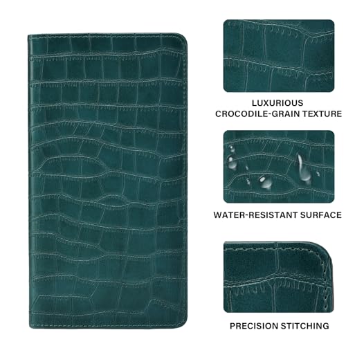 Car Registration and Insurance Holder, Teal Green Vehicle Glove Box Car Organizer with Magnetic Closure for Documents, Cards, License Car Organization, 1 Pack - color: Teal Green