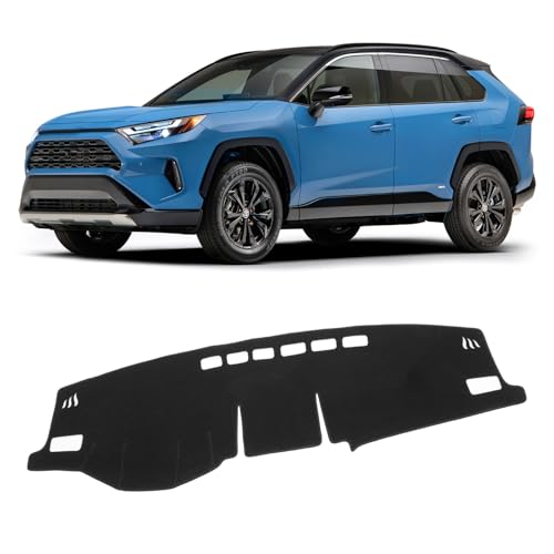 KUST Black Dash Cover Mat for Toyota RAV4 2019-2025 Left Hand Driving Non-Slip Dashboard Cover Interior for RAV4 Accessories Custom Fit Dash Mat Sunshade Windshield Glare - size: 62.2''×14.8'' (Toyota RAV4 19-25)