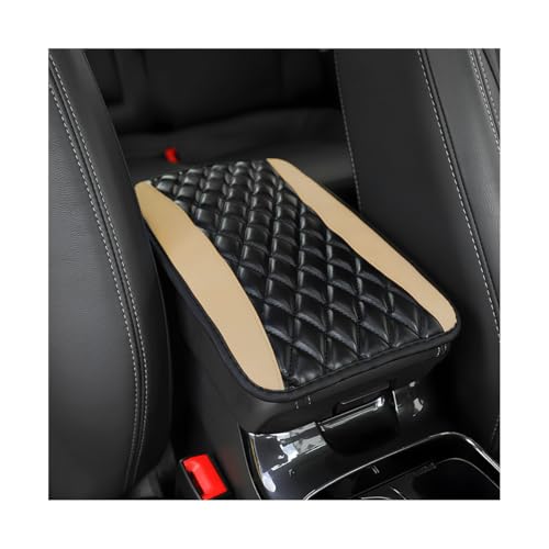 Car Center Console Cushion Pad, Universal Leather Waterproof Armrest Seat Box Cover Protector,Comfortable Car Decor Accessories Fit for Most Cars, Vehicles, SUVs (Beige) - color: Beige