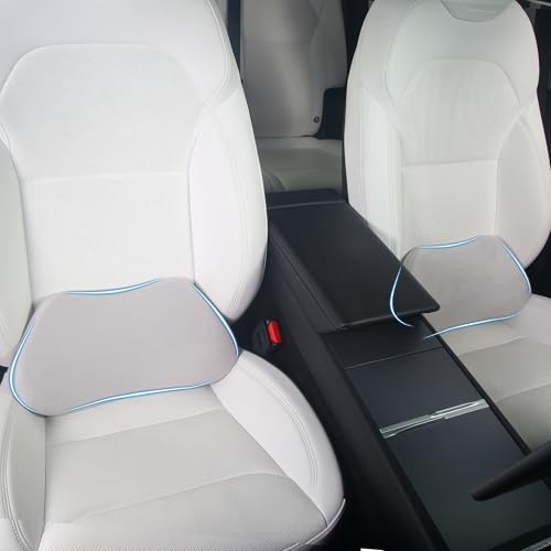 Lumbar Support Pillow for Car, Ergonomic Memory Foam Back Cushion for Driving, Seat Office Chair, Gaming Chair, Lower Back Support for Back Pain Relief, Gray, 2 Pack - color: Gray, size: Lumbar 2P