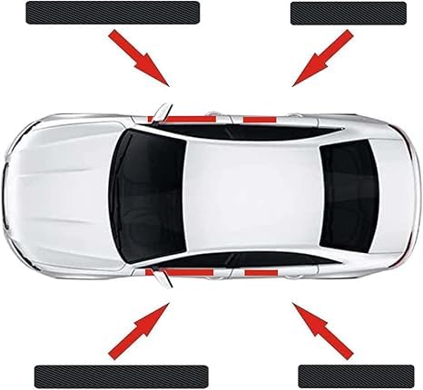 4Pcs Carbon Fiber Door Sill Protector Guards 4D Car Entry Scuff Plate, Waterproof Anti-Scratch Car Door Sill Compatible with Chevrolet (Blue) - color: BLUE