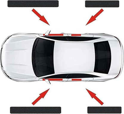 4Pcs Carbon Fiber Door Sill Protector Guards 4D Car Entry Scuff Plate, Waterproof Anti-Scratch Car Door Sill Compatible with Chevrolet (Blue) - color: BLUE