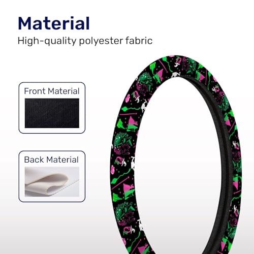 GENANY Good Witch Steering Wheel Cover, Non Slip Polyester Car Wheel Protector for Car SUV Truck, Universal 15 Inch - color: Good Witch