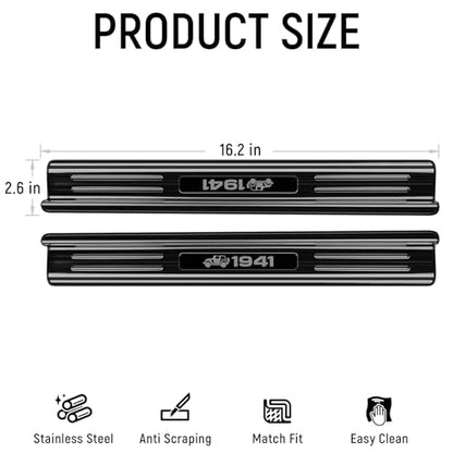 ZZEQYG 2 Pcs Stainless Steel Door Sill Protector Compatible with Jeep Wrangler JK JKU Sport Sahara Rubincon 2007-2017 Accessories 2-Door Sill Guards Trim (Black Brushed)