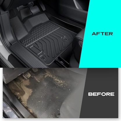 Floor Mats Custom-Fit for Nissan Rogue 2021-2026 | All-Weather Car TPE Mat Set | Front Rear Floor Liners | Automotive Interior Accessories for Protection Not for Sport Models