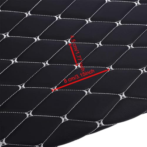 Quilted Foam Vinyl Fabric Classic Pattern with 0.23" Sponge Backing, 59" W × 39" L Faux Leather Fabric for Car Headliner, Furniture Upholstery, Headboards,Diamond 2" x 3" - color: Black&white