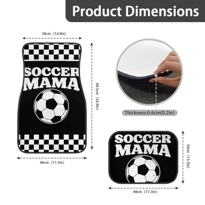 4pcs Auto Floor Mat Car Front & Back Soccer Floor Carpet Non Slip Anti Dirty Foot Pad Rug Automotive Accessories - color: Soccer
