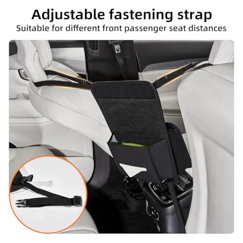 Purse Holder for Car,Car Purse Holder Between Seats,PU Leather Seat Back Organizer,Large Capacity Bag,Car Net Pocket Handbag Holder,Pet Barrier(Black)