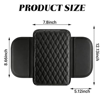 Car Center Console Cover, Upgraded Microfiber Car Armrest Cover Cushion, with 2 Storage Bags Scratch, Resistant Leather Cars Armrest Storage Box Universal Vehicles Accessories (Black) - color: Black