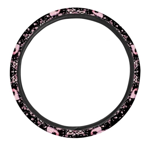 AFPANQZ Cartoon Axolotl Cherry Blossom Car Steering Wheel Cover Non-Slip Rubber Steering Wheel Covers Warm Breathable Steering Wheel Covers Sweat Absorption Car Steering Wheel Covers 15 Inches Pink - color: Axolotl Cherry Blossom