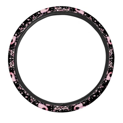 AFPANQZ Cartoon Axolotl Cherry Blossom Car Steering Wheel Cover Non-Slip Rubber Steering Wheel Covers Warm Breathable Steering Wheel Covers Sweat Absorption Car Steering Wheel Covers 15 Inches Pink - color: Axolotl Cherry Blossom