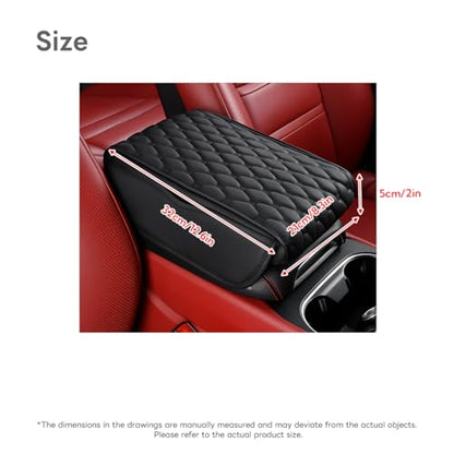 Car Armrest Pad, Universal Armrest Cushion Pad, Leather Armrest Box Pad - color: Simple style, Black