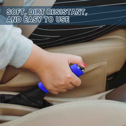 Car Handbrake Cover Gear Shift Knob Cover, Auto Comfortable Grip Handbrake Cover, Silicone handbrake Cover for Most Vehicle Handbrake - color: Blue