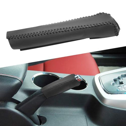 Genuine Leather Handbrake Protector Cover Compatible with Hyundai Rohens-Coupe 2009-2012 Anti-Slip Hand Brake Parking Lever Sleeve Black