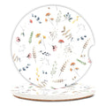 Cute Small Flower Ceramic Cup Holders - Pack of 2, Keep Cup Holders Clean and Dry, Drink Cup Car Holder Coasters with A Finger Notch - color: Cute Small Flower