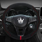 Luxury Suede Steering Wheel Cover for Cars, Soft Leather Padded Wheels Cover for Sedan, SUV, Thin Car Handle Cover, Universal Fit, Anti Slip, 14.75-15.15in, Black