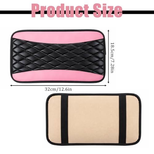 Car Center Console Cover, Waterproof Leather Armrest Cushion, Universal Car Console Protector for Auto, Most Cars, Interior Accessories
