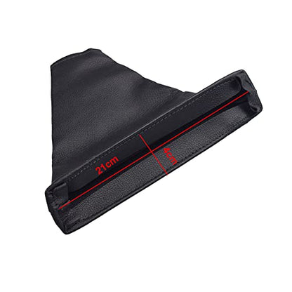 Car Shift Gear Stick Parking Handbrake Cover Manual Shift Boot Black Leather Boot Cover Case For To-yo-ta Corolla 2007 2008 2009 2010 2012 2013 (Handbrake Cover) - size: Handbrake Cover