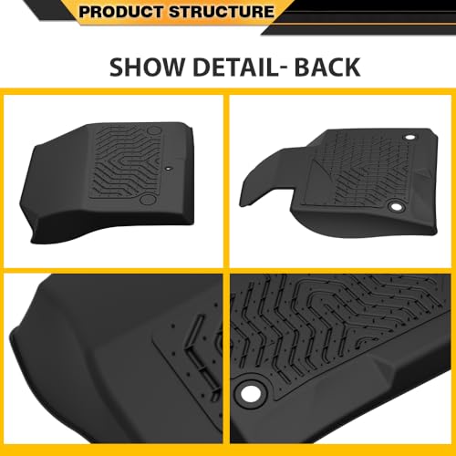 TPE Cargo Mats, Compatible with Santa Fe Sport 2013-2018 (Fits 5-Passenger Model Only), 1st & 2nd Row 3PCS, All Weather Full Cover Protection, Black Cargo Liner Interior Accessories - size: Fit Hyundai Santa 2013-2018 | 3PCS