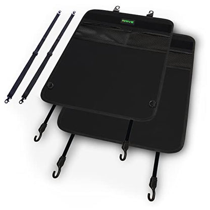 DRIVE AUTO PRODUCTS - 2 Pack Car Seat Back Protectors, Reversible Kick Mats - Black