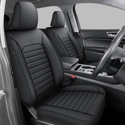 Custom Seat Cover Fit for Ford Edge 2007-2026 Only Front Set Luxury Car Seat Cover Waterproof Automotive Seat Cushion Protector (2 PCS Front, Black) - color: # 012 - Black【Front Seats】, size: For Edge 2007-2026