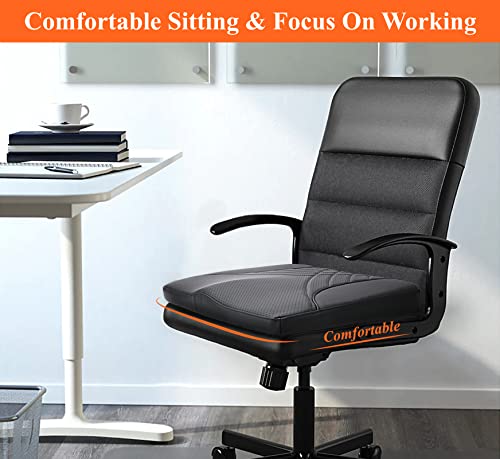 kingphenix Premium Car Seat Cushion, Memory Foam Driver Seat Cushion to Improve Driving View- Coccyx & Lower Back Pain Relief - Seat Cushion for Car, Truck, Office Chair (Leather Black) - color: Leather Black