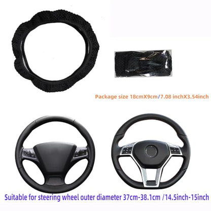 Steering Wheel Cover - Breathable, Comfortable, Non-Slip Universal Fit for Cars and Trucks | Easy Install | Premium Leather Feel