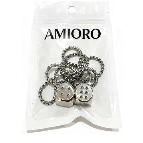 Creative Hanging Dice with Dots Car Metal Pendant Rear View Mirrors Charms Ornament (Silver) - color: Silver