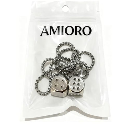 Creative Hanging Dice with Dots Car Metal Pendant Rear View Mirrors Charms Ornament (Silver) - color: Silver