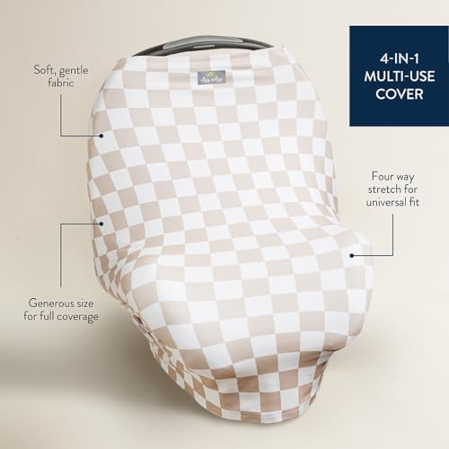 Itzy Ritzy 4-in-1 Nursing Cover, Car Seat Cover, Shopping Cart Cover & Infinity Scarf – Breathable, Multi-Use Nursing Cover Up for Breastfeeding, Carseat Canopy & Stroller Cover (Checkerboard) - color: Checkboard