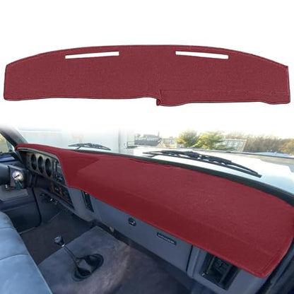 Yiz Dash Cover Mat Custom Fit for Dodge Ramcharger D/W Series Power Ram Wagon Pickup Truck/Plymouth Trailduster Trail Duster Dashboard Cover Pad Carpet (Maroon) J188 - color: Maroon