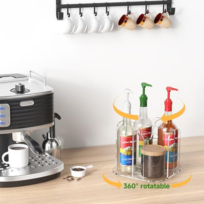 4-Compartment Countertop Cup Dispenser - Clear Acrylic Cup and Lid Carousel Coffee Bar Accessories Rotating Beverage Cup Holder Disposable Paper Cup Organizer for Restaurant Kitchen Breakroom - color: Clear