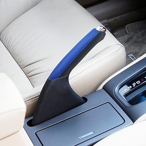 Compatible with Black Blue Genuine Leather Hand-Stitched Handbrake Protector Cover Interior Accessories Decoration for Honda Accord 2004 2005 2006 2007 Blue Stitches - color: Black Blue