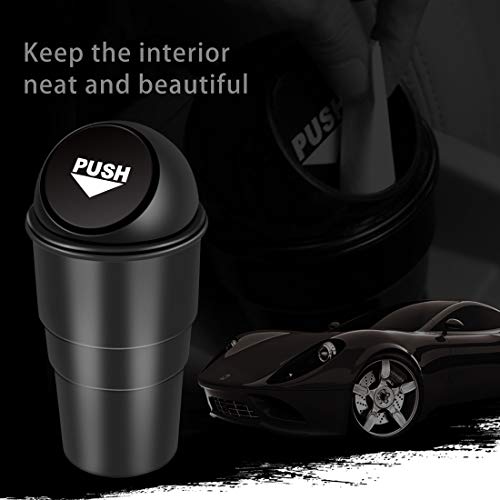 Cup Holder Trash Can, Leakproof Car Trash Can with Lid, Trash Bin for Car Accessories, Mini Garbage Bin Organizer for Automotive Office Home Kitchen, Applicable to Women and Men