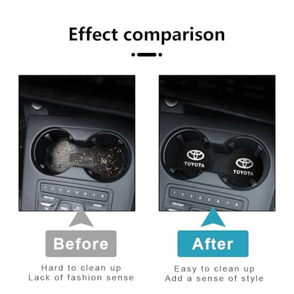 Car Cup Holder Coaster for Toyota RAV4 Highlander Cupholder Coaster Interior Accessories 2.75in 2Pieces Black - color: Black-05