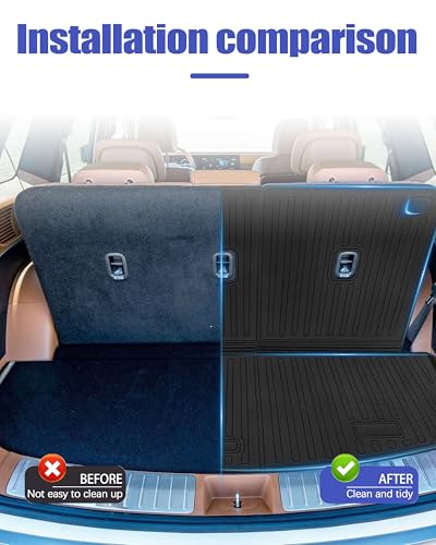 Cargo Liners Backrest Mat for Hyundai Palisade Accessories 2026 with Hook&Loop Rear Trunk Mat Rear Seat Back Cover Protector All Weather Anti-Slip Split Dog Liner - size: Palisade 2026+