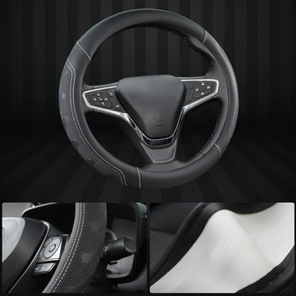 GIANT PANDA Car Steering Wheel Cover Customized for Chevy, Black and Gray Line - color: C-Black+Gray Line