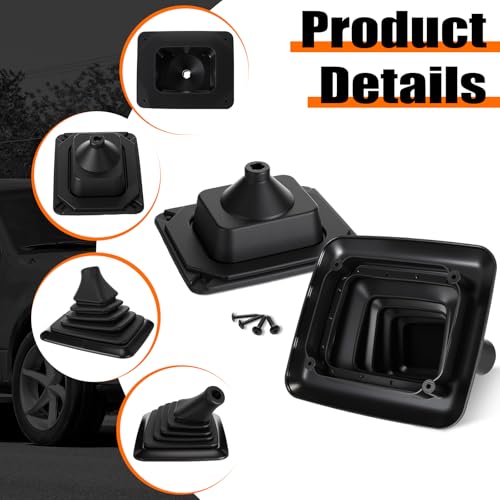 Outus Manual Shifter Rubber Boot Cover Compatible with 1990-1997 F150 F250 F350 Bronco Manual Transmission Gear Shift Lever Knob Boot with Mounting Bracket Replaces #F5TZ7277BA