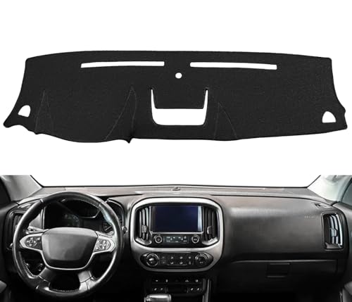 Dash Cover Mat Custom Fit for Chevy Chevrolet Colorado/GMC Canyon, Dashboard Cover Pad Carpet Protector Without Headup Display(Black) F172