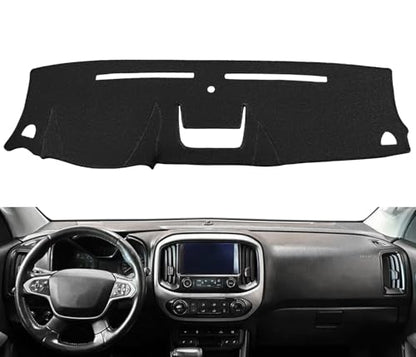 Dash Cover Mat Custom Fit for Chevy Chevrolet Colorado/GMC Canyon, Dashboard Cover Pad Carpet Protector Without Headup Display(Black) F172