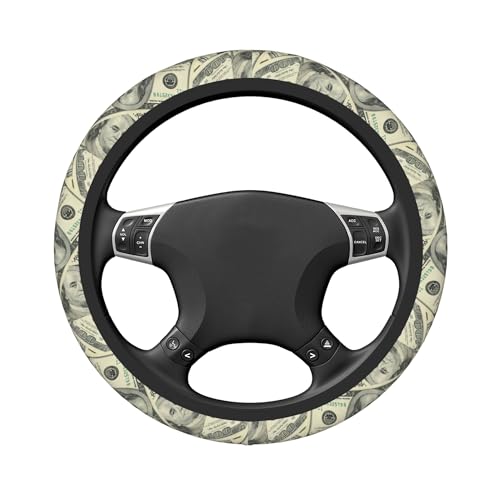 100 Dollar Money Car Steering Wheel Cover Universal 15 Inches Auto Accessories Steering Wheel Protector Anti-Slip Breathable Sweat Absorption Neoprene - color: 100 Dollar Money