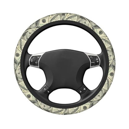 100 Dollar Money Car Steering Wheel Cover Universal 15 Inches Auto Accessories Steering Wheel Protector Anti-Slip Breathable Sweat Absorption Neoprene - color: 100 Dollar Money