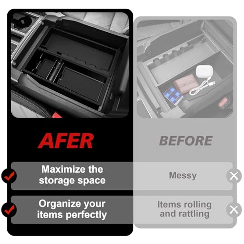 VaultsOnWheels Center Console Organizer Compatible with 2015-2025 2026 Ford F150 F-150 Accessories Armrest Middle Console Divider Storage Box Divider Insert Organizer(Bucket Seats ONLY)