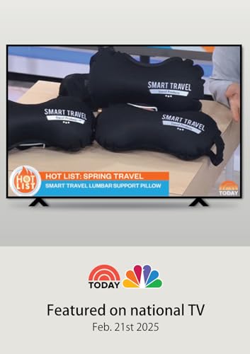 SmartTravel Travel Products Inflatable Travel Lumbar Pillow for Airplane Seat – Adjustable Lower Back Support Cushion for Long Flights