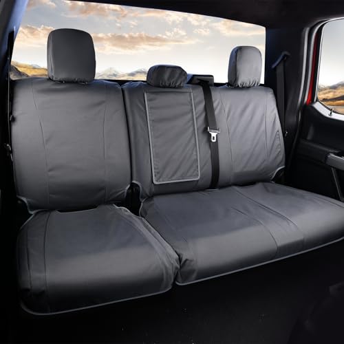 Coverado Rear Bench Car Seat Covers, Waterproof Oxford Gray Seat Cover for Car Seat Protector for Kids & Dogs, Seat Covers Compatible with 2015-2026 Ford F150 & 2017-2026 Ford F250 F350 F450, Gray - color: Gray, size: Rear