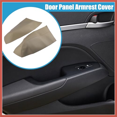 ACROPIX Car Rear Door Panel Armrest Cover Interior Door Trims for Honda Pilot 2009-2015 Beige 1 Pair Car Parts